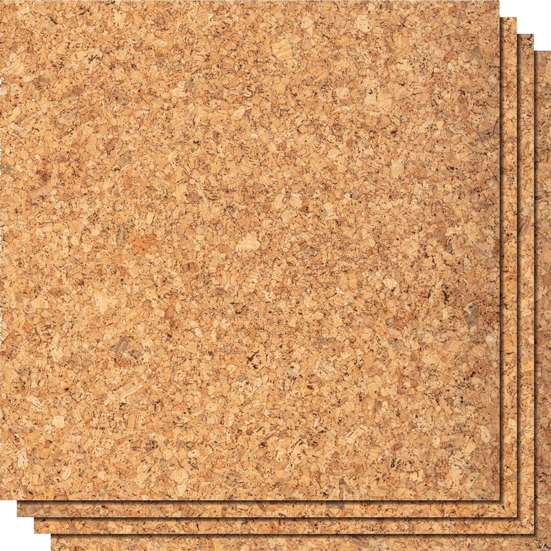 Go4Cork Square Cork Tiles - 8.5" x 8.5", Pack of 4 | Premium Double-Sided Eco Cork Tiles | Multipurpose for Crafts & Home, Classroom & Office Organization Decor | Anti-Slip & Easy to Use - Image 1